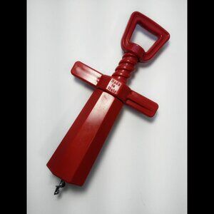 Vintage 70's 80's PPL Corkscrew - Red Plastic - Made in Italy - Works